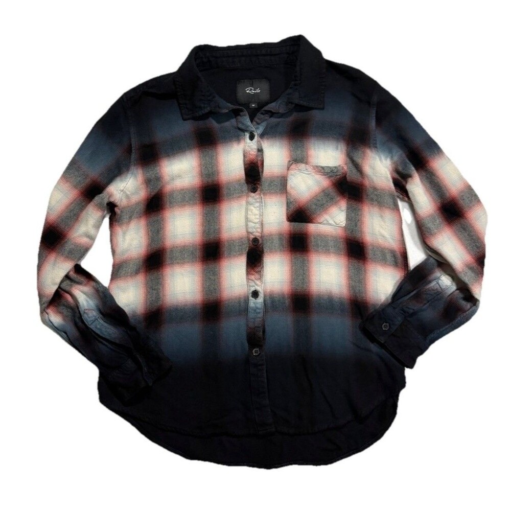 Rails Hunter Ombré Plaid Button Down Shirt Women’s Sz Medium